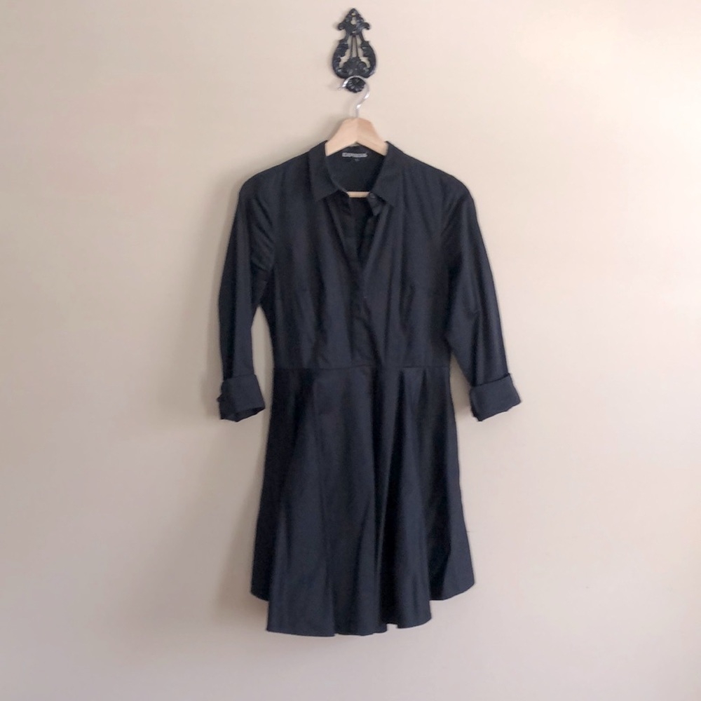Express black collared button down shirt dress Size 6